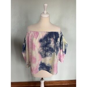 Bluetime Summer‎ Off Shoulder S Chiffon Blouse Ruffles Short Sleeves Sexy Top